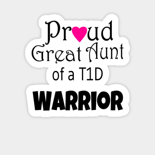 Proud Great Aunt - Black Text - Pink Heart Sticker